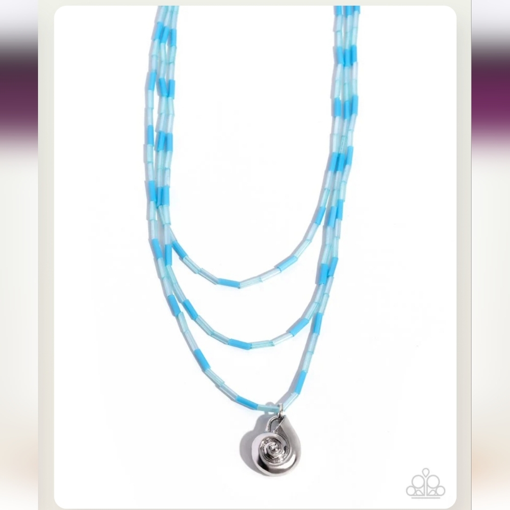 Spiral Safari Blue Necklace Fashion Layered Jewelry